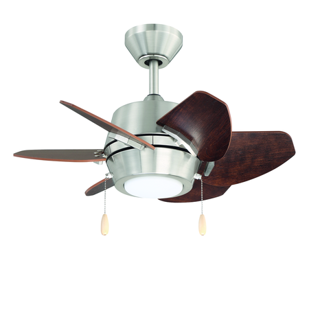 LITEX INDUSTRIES 24” Brushed Nickel Finish Ceiling Fan Includes Blades & LED Light Kit GA24BNK6L